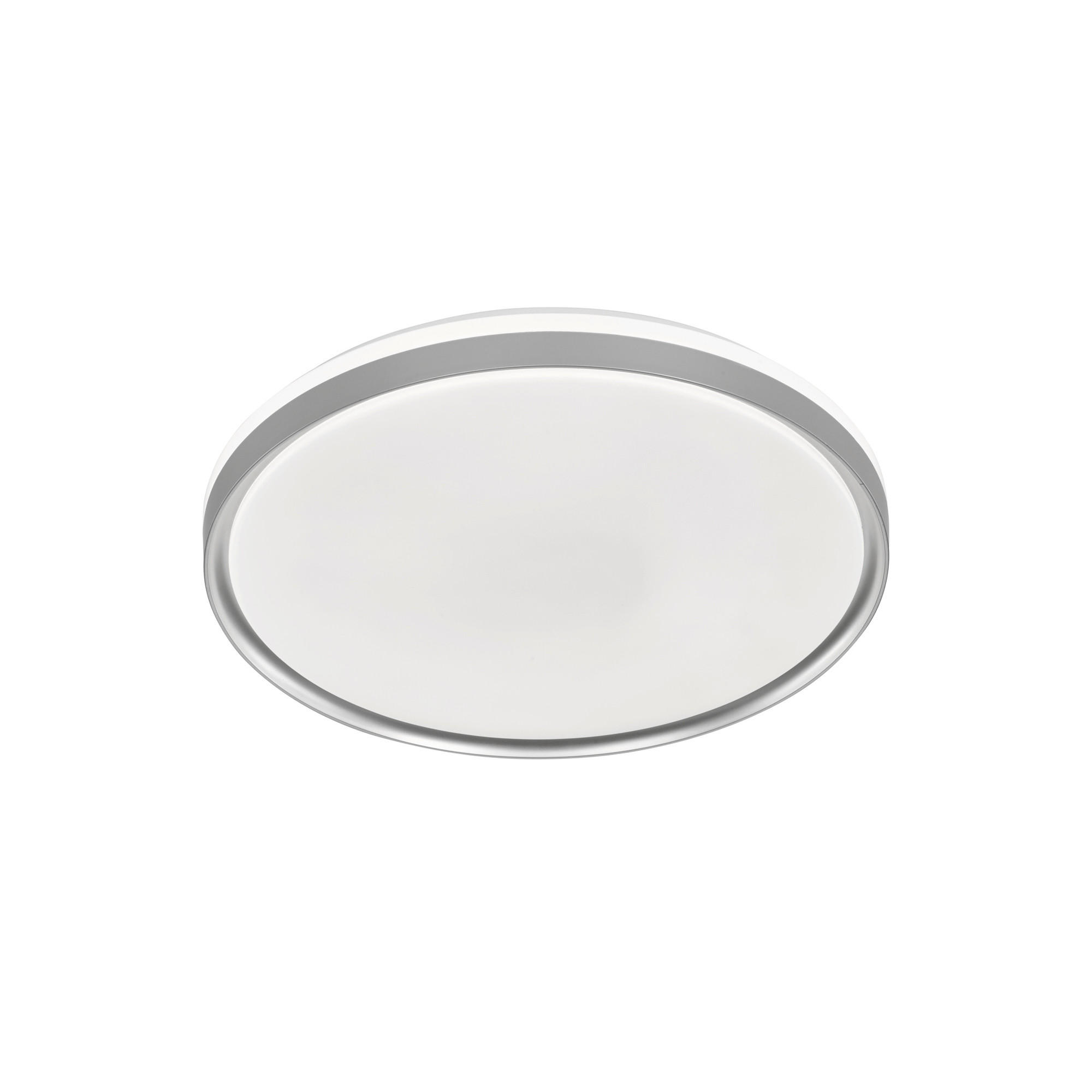 LED-DECKENLEUCHTE JASO 39/7 cm   - Silberfarben/Weiß, KONVENTIONELL, Glas/Kunststoff (39/7cm) - Fischer & Honsel