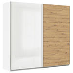 SCHWEBETÜRENSCHRANK  in Weiß, Eiche Artisan  - Alufarben/Weiß, KONVENTIONELL, Holzwerkstoff/Metall (225/210/62cm) - Xora