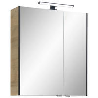 SPIEGELSCHRANK 60/70/20 cm  - Eichefarben/Schwarz, Natur, Glas/Holzwerkstoff (60/70/20cm) - Xora