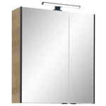 SPIEGELSCHRANK 60/70/20 cm  - Eichefarben/Schwarz, Natur, Glas/Holzwerkstoff (60/70/20cm) - Xora