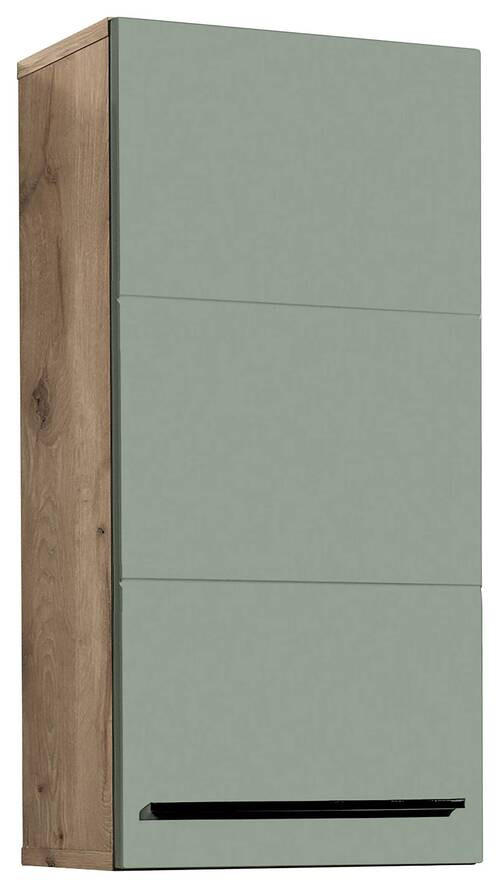 ZÁVĚSNÁ SKŘÍŇKA, zelená, barvy dubu, 34/70/23 cm - černá/barvy dubu, Basics, kompozitní dřevo/plast (34/70/23cm) - MID.YOU