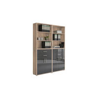 AKTENSCHRANK Sonoma Eiche, Anthrazit Hochglanz  - Anthrazit Hochglanz/Sonoma Eiche, MODERN, Holzwerkstoff (168,8/227,2/33cm) - MID.YOU