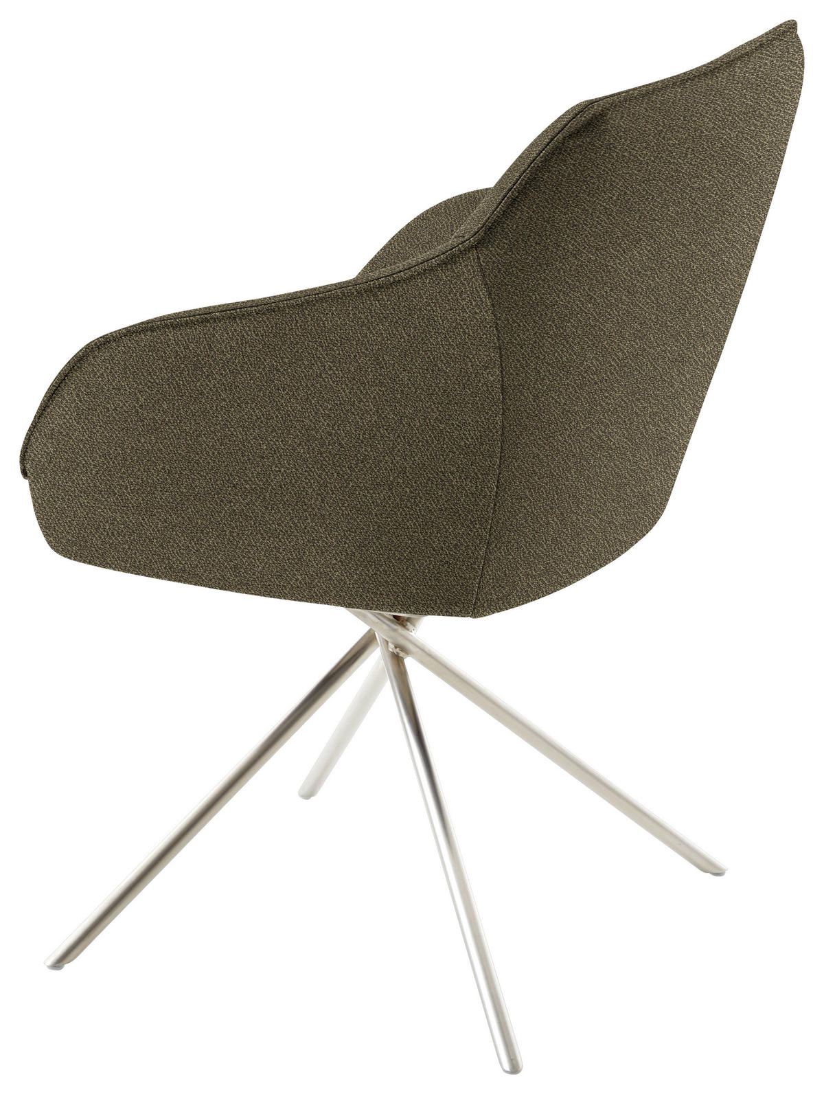 ARMLEHNSTUHL  in Nickel Flachgewebe  - Edelstahlfarben/Olivgrün, Design, Textil/Metall (60/84/67cm) - Koinor
