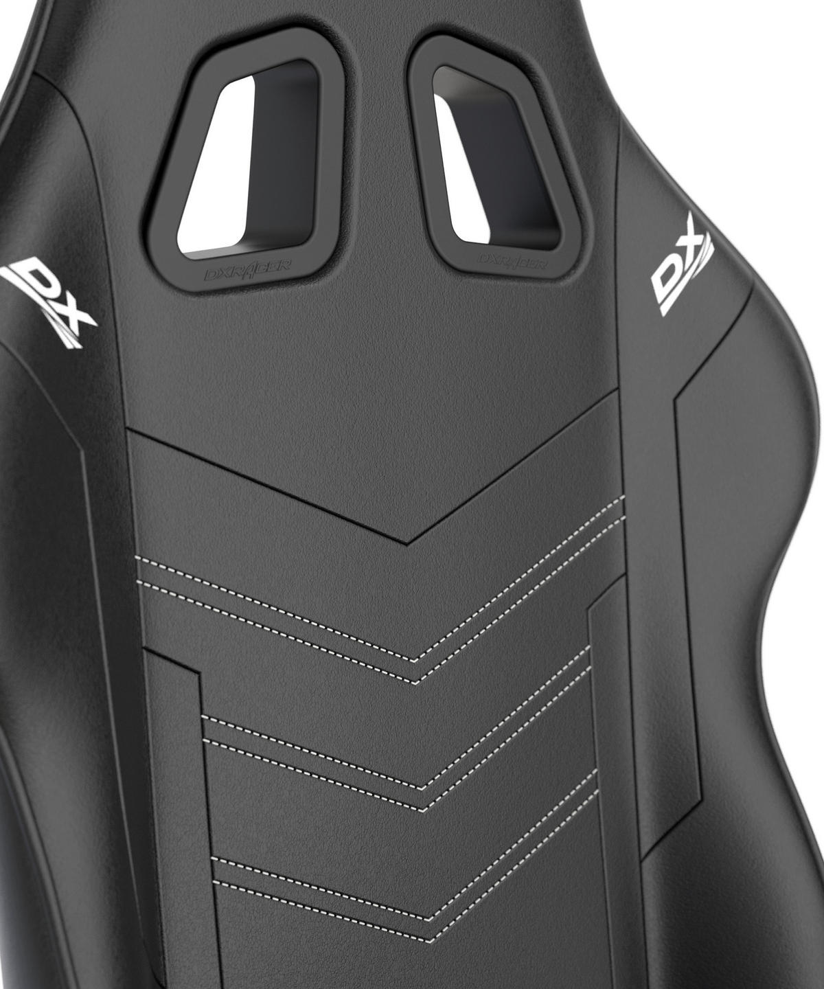 GAMINGSTUHL  in Lederlook Schwarz  - Schwarz/Weiß, KONVENTIONELL, Kunststoff/Textil (70/132/70cm) - Dxracer