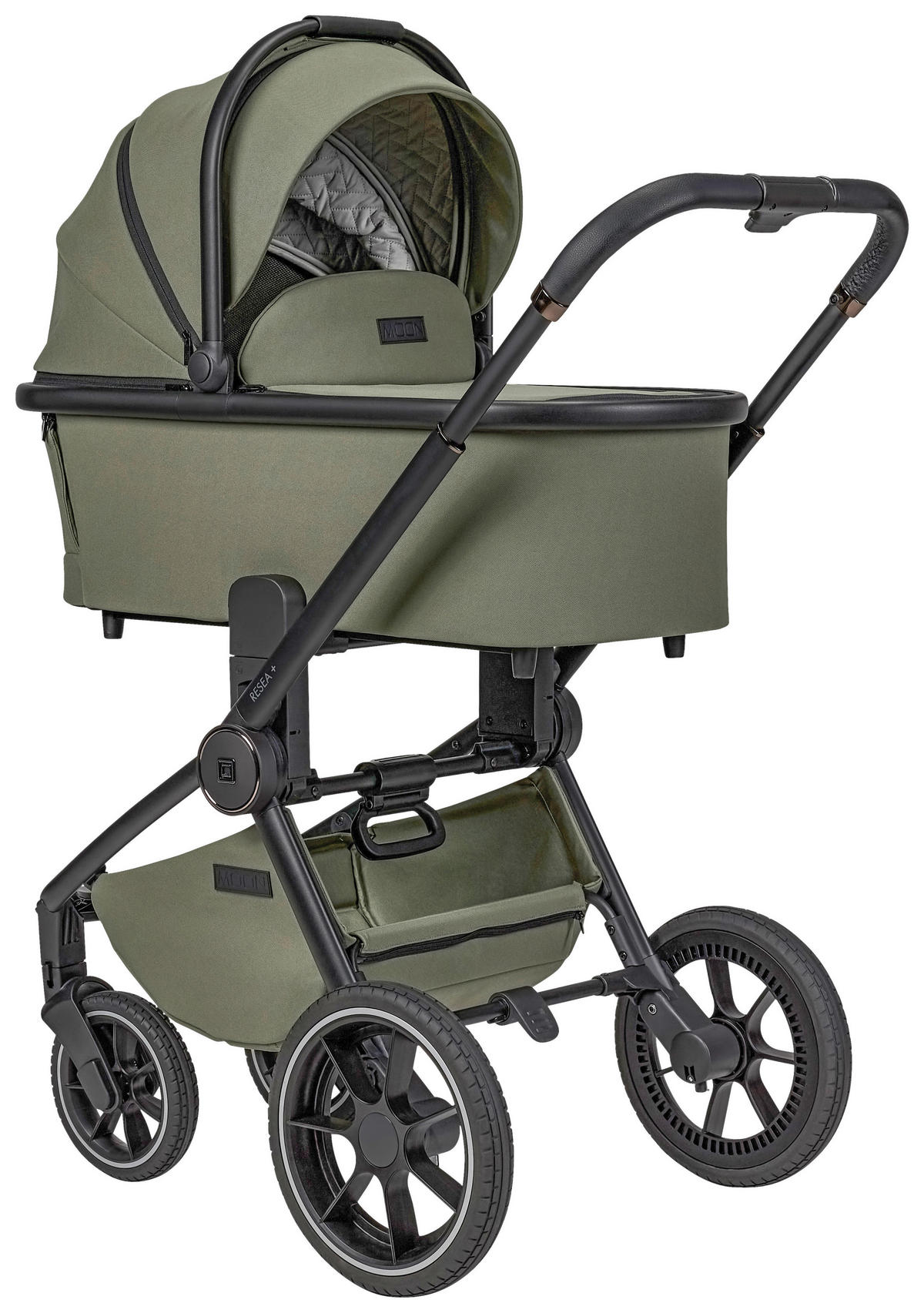 KOMBINIRANA DJEČJA KOLICA  Resea+  - maslinasto zelena/crna, Basics, tekstil (98.5/58/122cm) - Moon