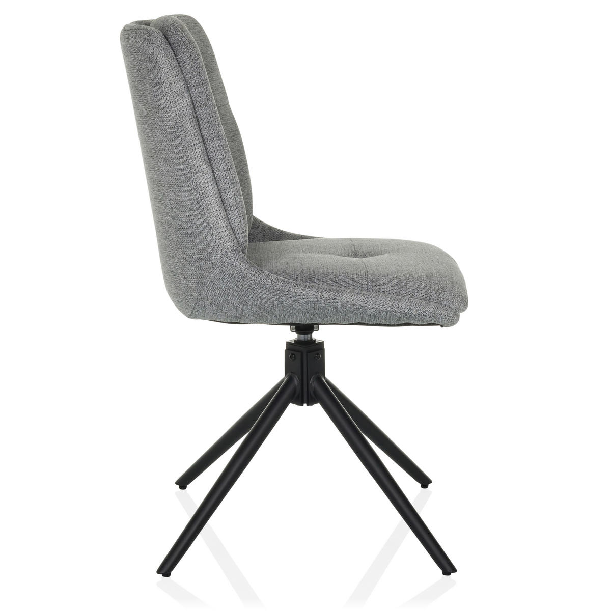 BESUCHERSTUHL  in Flachgewebe Grau  - Schwarz/Grau, MODERN, Textil/Metall (53/89/58cm) - MID.YOU