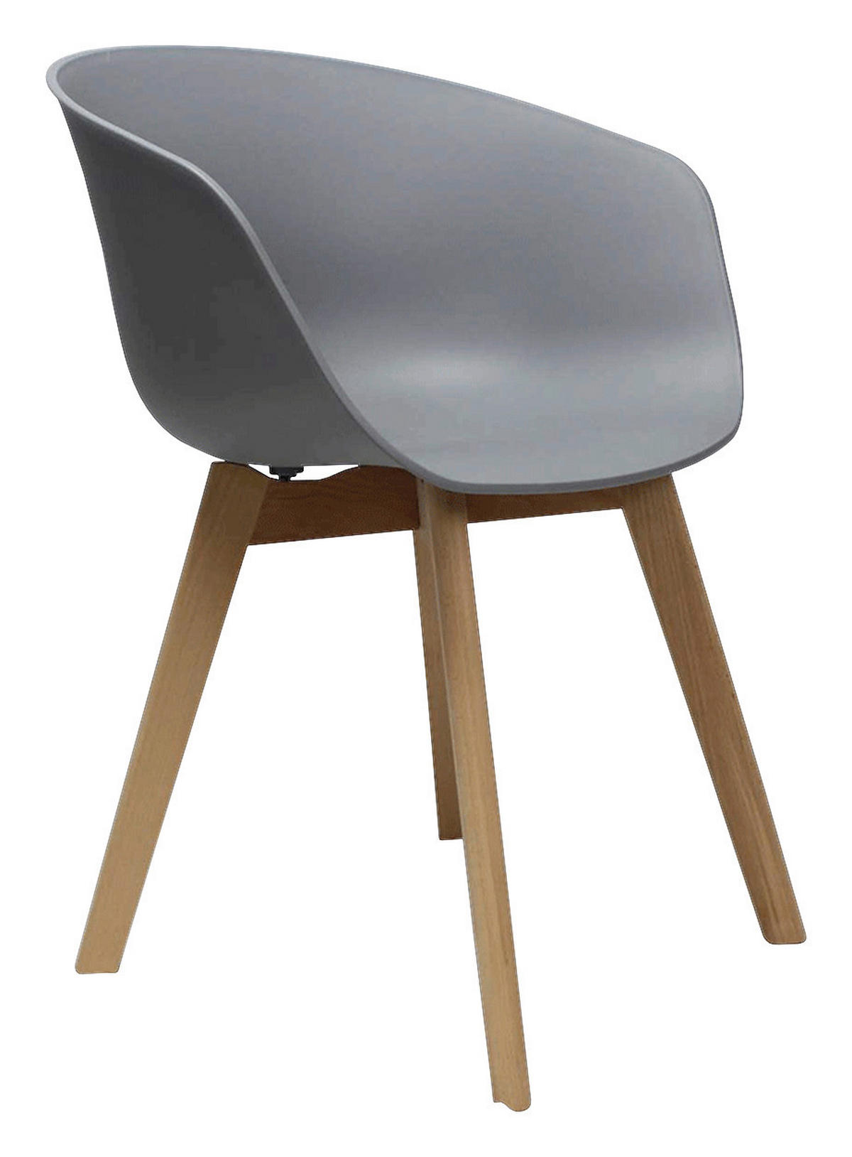 SADA ŽIDLÍ S PODRUČKAMI 4 kusy - šedá/přírodní barvy, Moderní, dřevo/plast (60/78,5/44cm) - MID.YOU