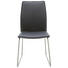 STUHL in Leder, Metall Edelstahlfarben, Schwarz - Edelstahlfarben/Schwarz, Design, Leder/Metall (46/93/57cm) - DIETER KNOLL