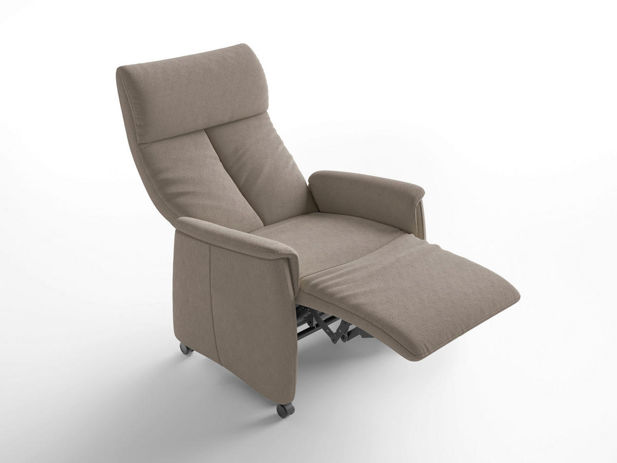 RELAXAČNÍ KŘESLO, textil, šedohnědá - černá/šedohnědá, Basics, textil/plast (76/110/84cm) - Sit & More