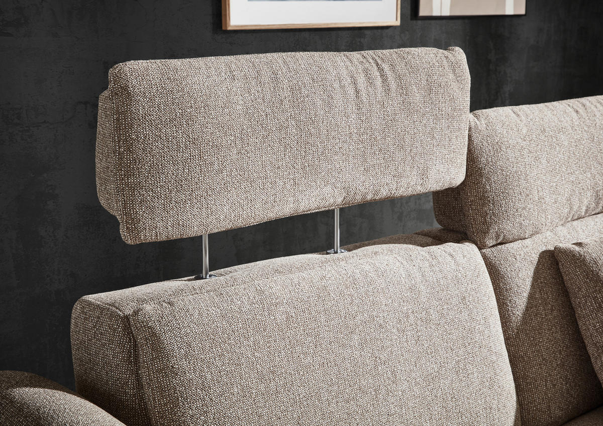2-SITZER-SOFA Chenille Graubraun  - Graubraun/Schwarz, KONVENTIONELL, Textil/Metall (194/106/92cm) - Dieter Knoll