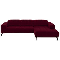 ECKSOFA Beere Velours  - Beere/Schwarz, Design, Textil/Metall (293/195cm) - Beldomo Style