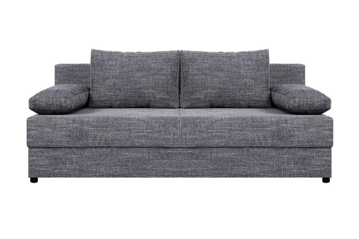 SCHLAFSOFA  mit Liegefunktion, Rücken echt Grau  - Schwarz/Braun, Design, Kunststoff/Textil (190/80/75cm) - P & B