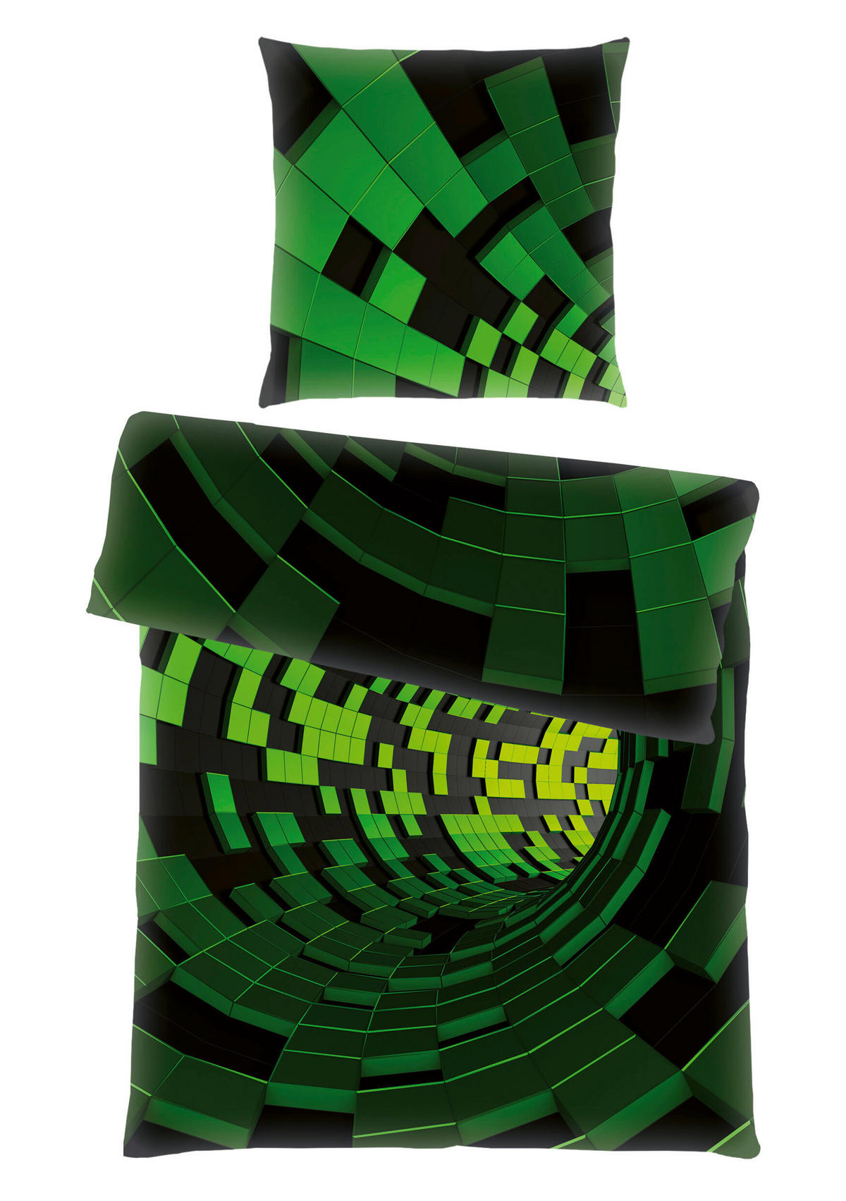 JUGENDBETTWÄSCHE Renforcé 135/200 cm  - Schwarz/Grün, Trend, Textil (135/200cm) - Herding