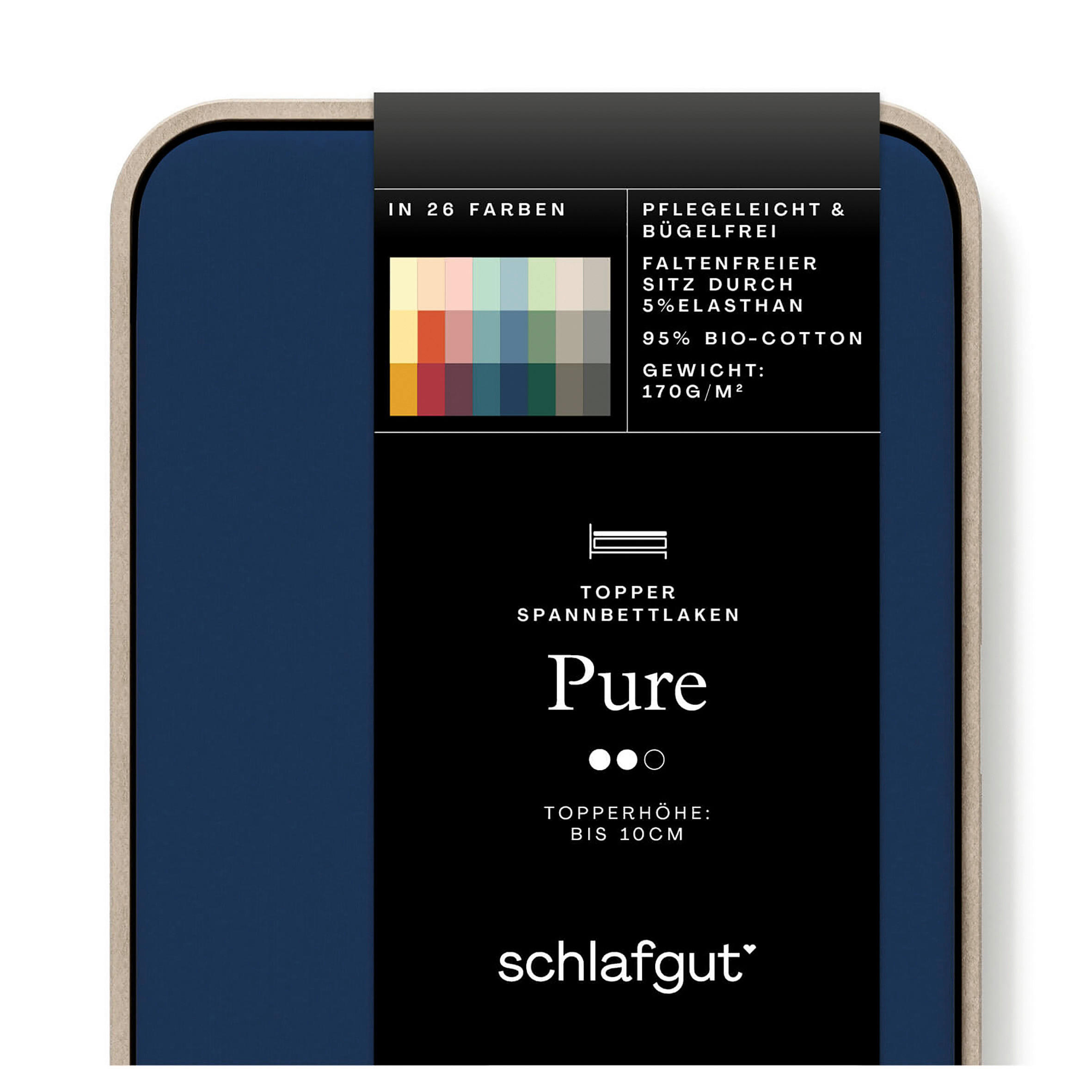 TOPPER-SPANNLEINTUCH 140-160/200-220 cm Jersey  - Dunkelblau, Basics, Textil (140-160/200-220cm) - Schlafgut