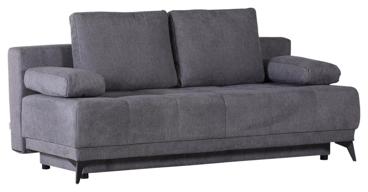 BÄDDSOFFA i flatväv mörkgrå  - mörkgrå/grå, Modern, textil (195/77/100cm) - MID.YOU
