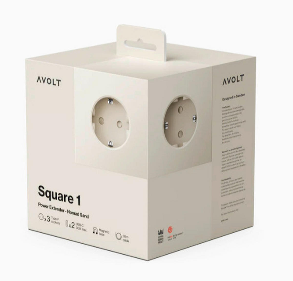 STECKDOSENWÜRFEL - Beige, Basics, Kunststoff (7,6/7,6/7,6cm) - AVOLT