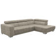 ECKSOFA in Chenille Beige  - Chromfarben/Beige, Design, Textil (301/207cm) - Xora