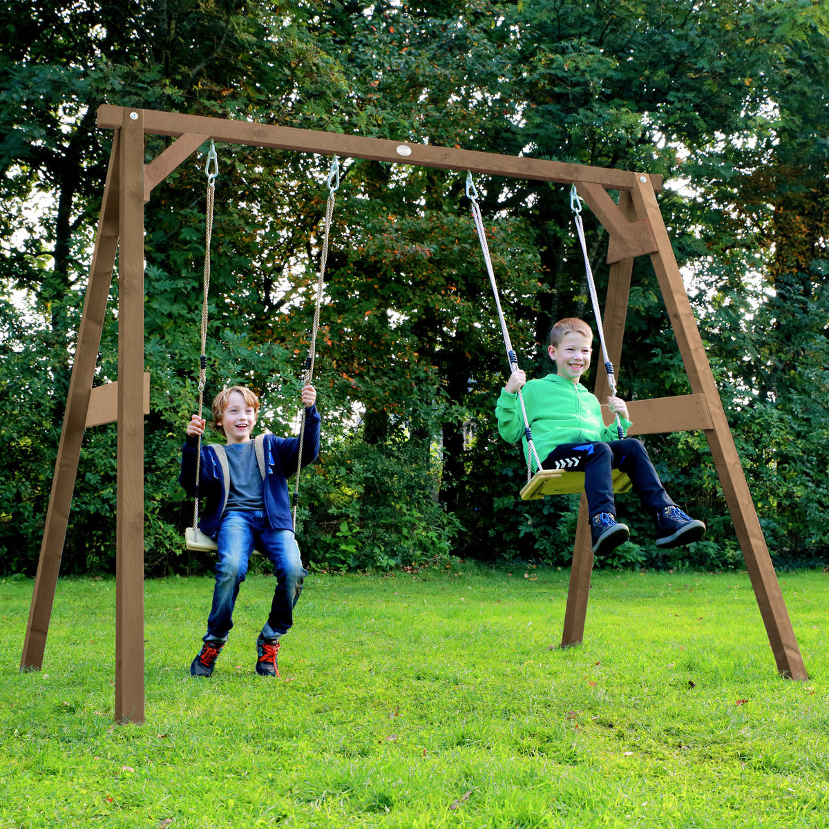 FUßBALLTOR - Braun, KONVENTIONELL, Holz (254/207/160cm) - Ambia Garden