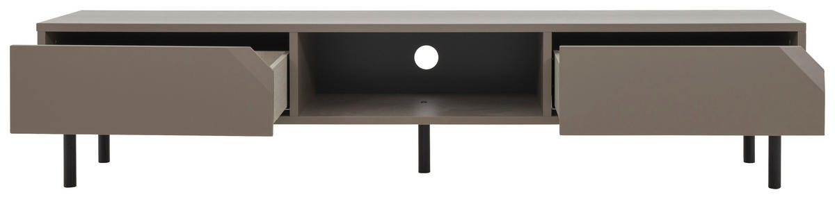 LOWBOARD  in 176,5/39/43 cm  - Taupe/Schwarz, Design, Holzwerkstoff/Metall (176,5/39/43cm)