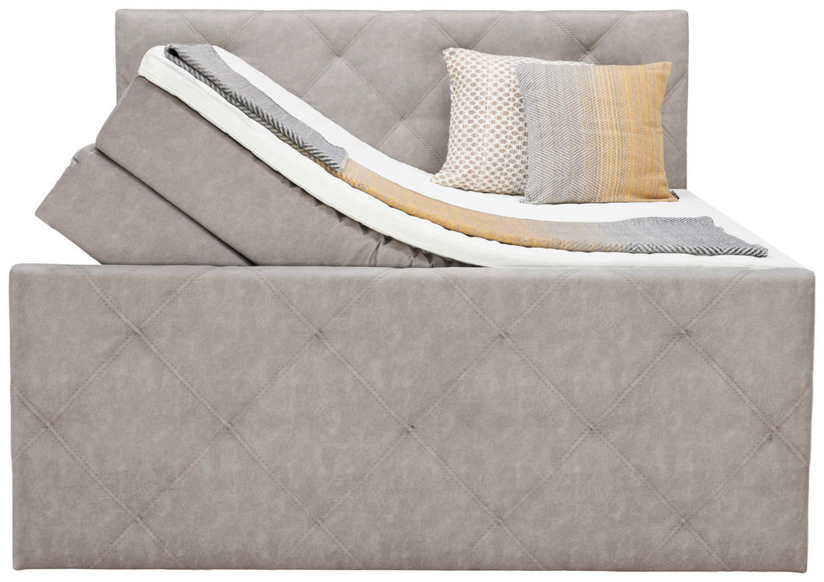 KONTINENTALSÄNG 180/200 cm  i grå  - svart/grå, Klassisk, textil/plast (180/200cm) - Carryhome