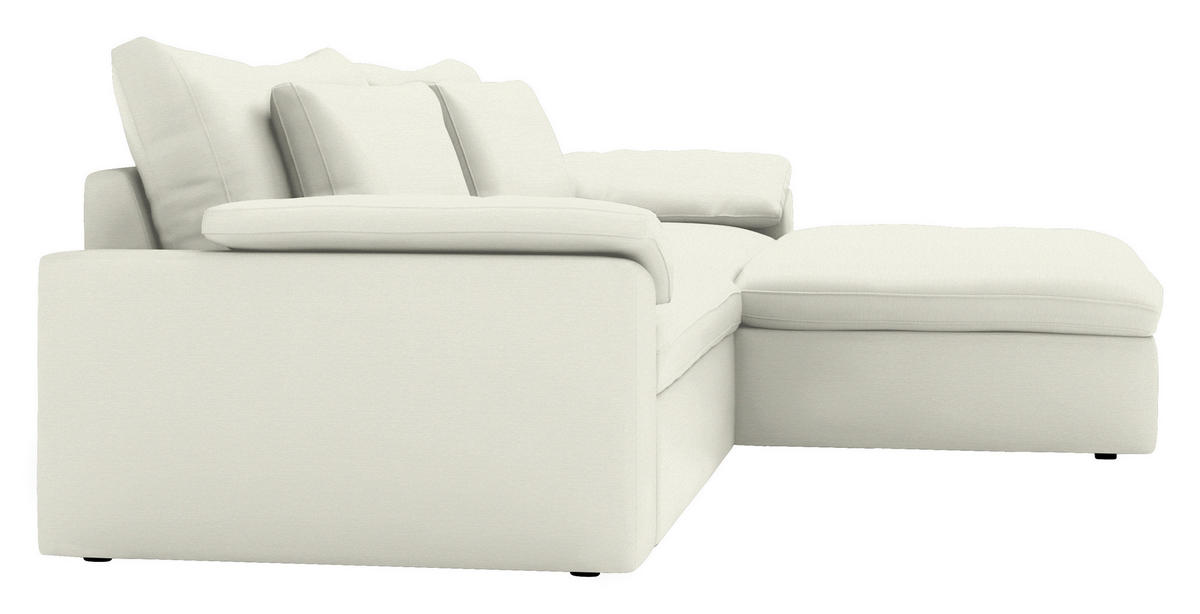 ECKSOFA  Chenille Creme  - Creme/Schwarz, Modern, Kunststoff/Textil (306/198cm) - Carryhome
