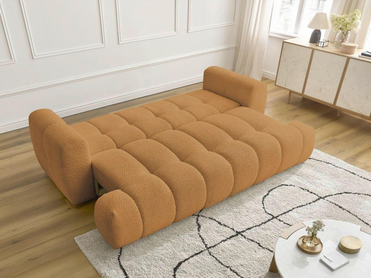 SCHLAFSOFA FUJI Bouclé Gelb  inkl.  - Gelb/Schwarz, MODERN, Kunststoff/Textil (251/113/88cm)