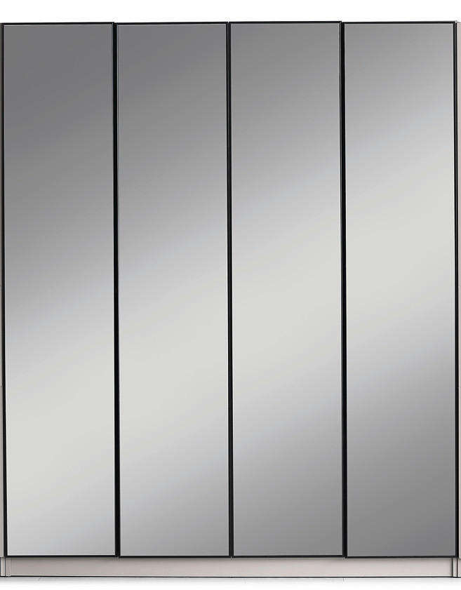 DULAP CU UȘI ROTATIVE gri  - gri, Modern, sticlă/material pe bază de lemn (180/60/220cm) - Novel