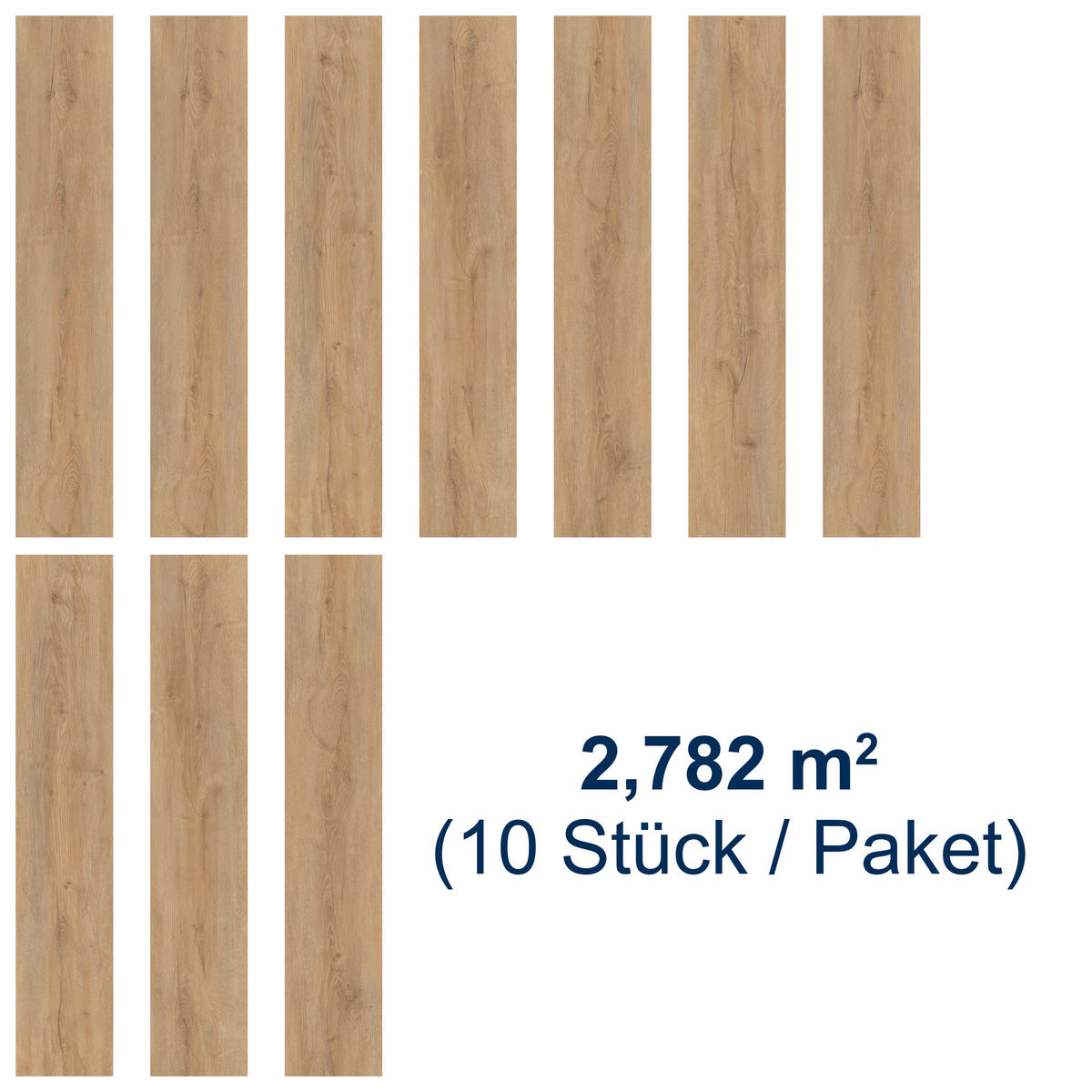 DESIGNBODEN Structure  per  m² - Hellbraun/Eichefarben, Basics, Kunststoff (122/22.8/0.38cm)