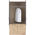 KLEIDERSCHRANK  in Dunkelgrau, Eiche Artisan  - Dunkelgrau/Silberfarben, Design, Holzwerkstoff/Kunststoff (91/197/54cm) - Carryhome