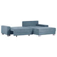 ECKSOFA Blau Flachgewebe  - Blau/Silberfarben, KONVENTIONELL, Holz/Textil (273/192cm) - Carryhome