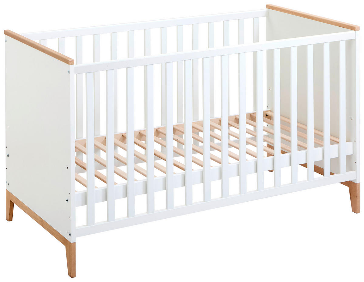 GITTERBETT 145/75/84 cm  - Naturfarben/Weiß, KONVENTIONELL, Holz (145/75/84cm) - Jimmylee