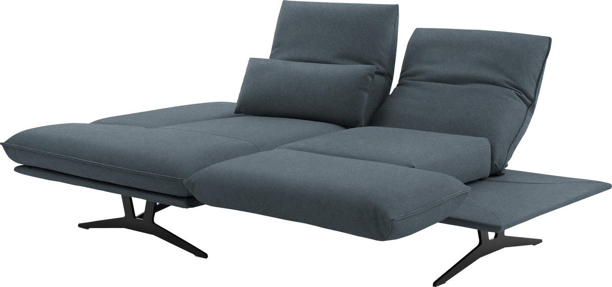 ECKSOFA in Echtleder Blau  - Blau/Gelb, Design, Leder/Metall (130/210cm) - Dieter Knoll