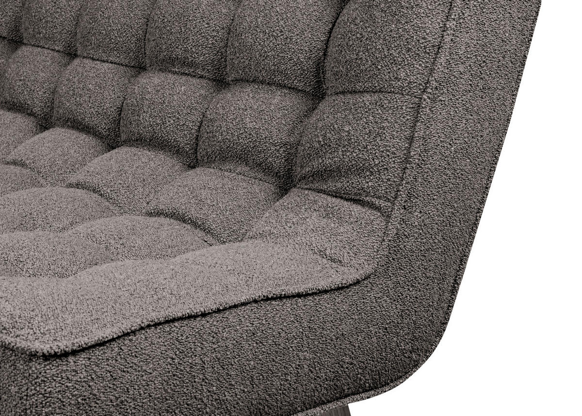 SITZBANK 183/90/79 cm Webstoff Grau Eiche vollmassiv  - Eichefarben/Grau, Design, Holz/Textil (183/90/79cm) - Linea Natura