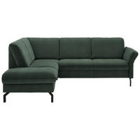 ECKSOFA  in Flachgewebe Dunkelgrün  190/241 cm  - Dunkelgrün/Schwarz, KONVENTIONELL, Textil/Metall (190/241cm) - Beldomo Comfort