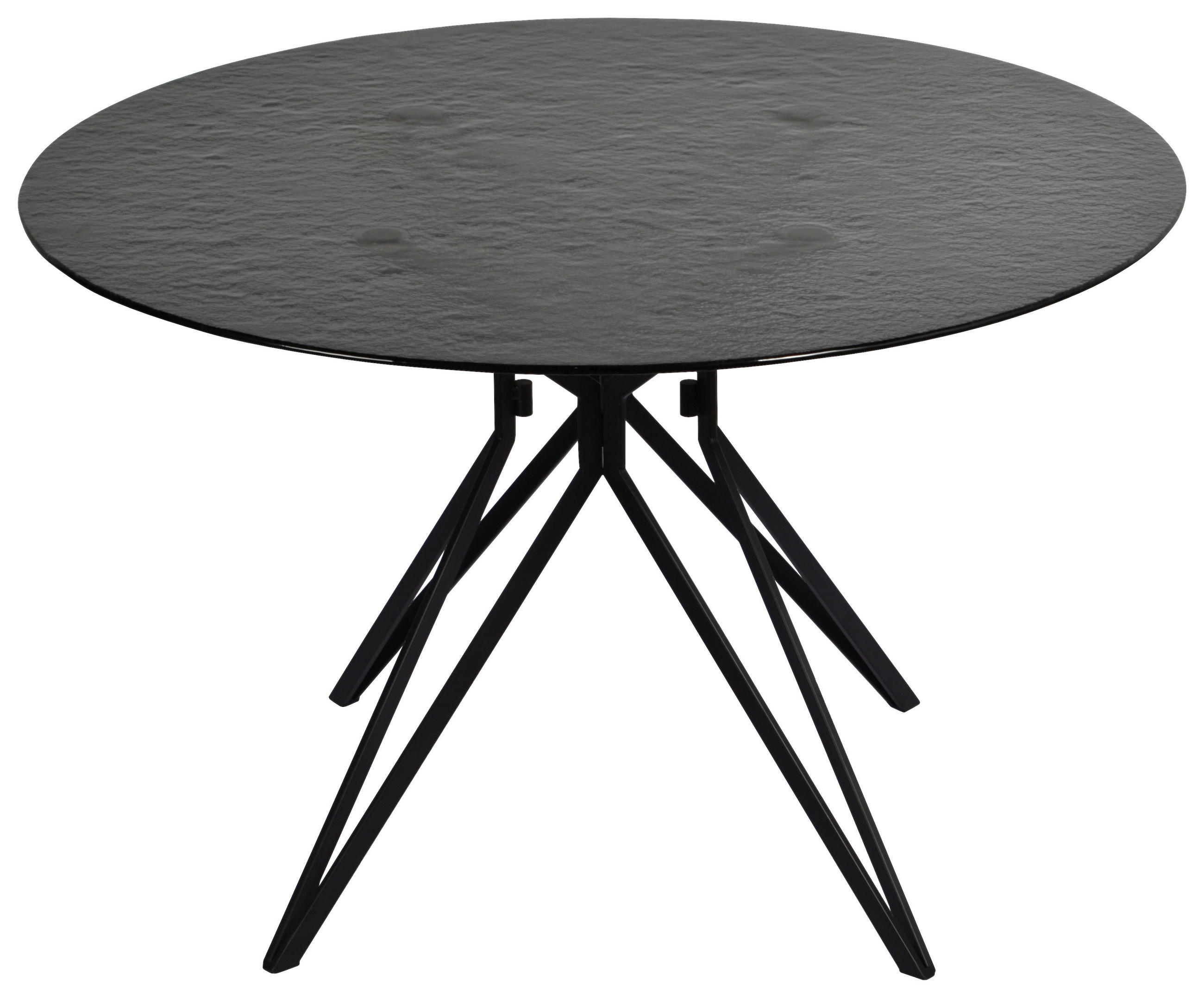 MATBORD i metall, glas 120/120/76 cm   - svart, Design, metall/glas (120/120/76cm) - Novel