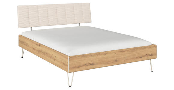 BETT 160/200 cm  in Eiche Artisan  - Champagner/Eiche Artisan, Design, Holzwerkstoff/Textil (160/200cm) - Carryhome