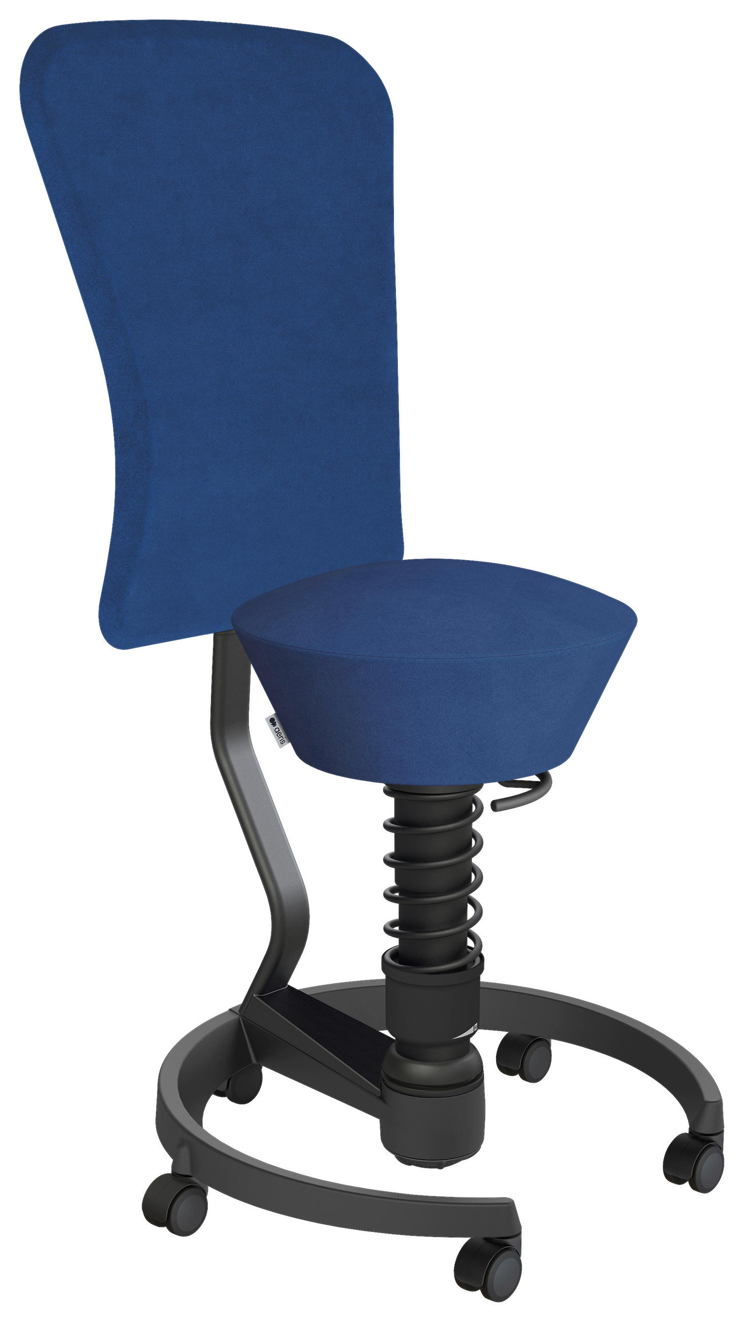 BÜROHOCKER Mikrofaser Blau, Schwarz - Blau/Schwarz, Basics, Kunststoff/Textil (55/105,115/55cm) - Aeris