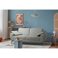 2-SITZER-SOFA Webstoff Grau  - Schwarz/Grau, Design, Textil/Metall (157/85/92cm) - Livetastic