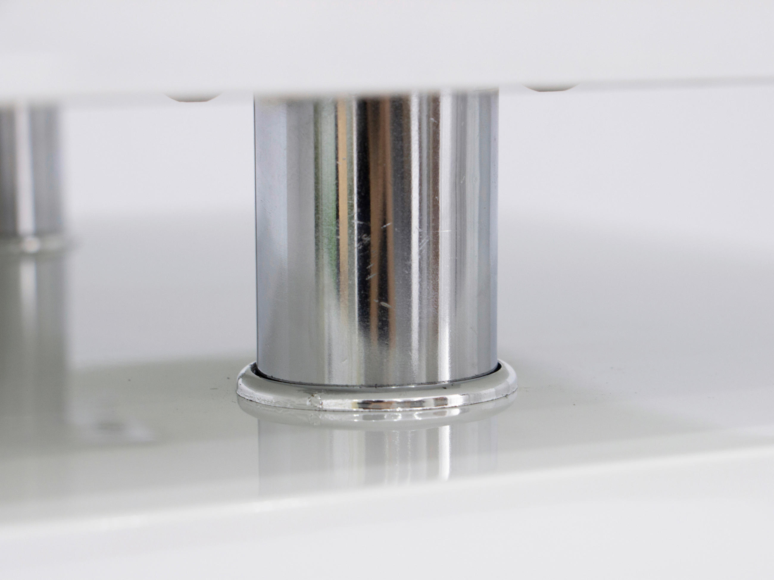 SCHREIBTISCH  in Weiß Hochglanz  - Chromfarben/Weiß Hochglanz, MODERN, Holzwerkstoff/Metall (120/75/55cm) - MID.YOU