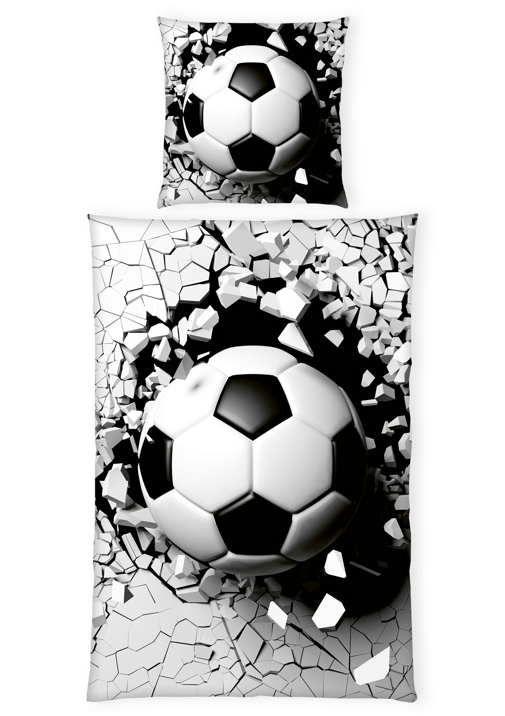 JUGENDBETTWÄSCHE Renforcé 135/200 cm  - Schwarz/Weiß, Basics, Textil (135/200cm) - Herding