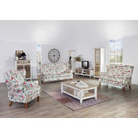 SEDEŽNA GARNITURA, gladka tkanina večbarvno  - barve hrasta/večbarvno, Konvencionalno, tekstil (195/160/92/104/90cm) - Ambia Home