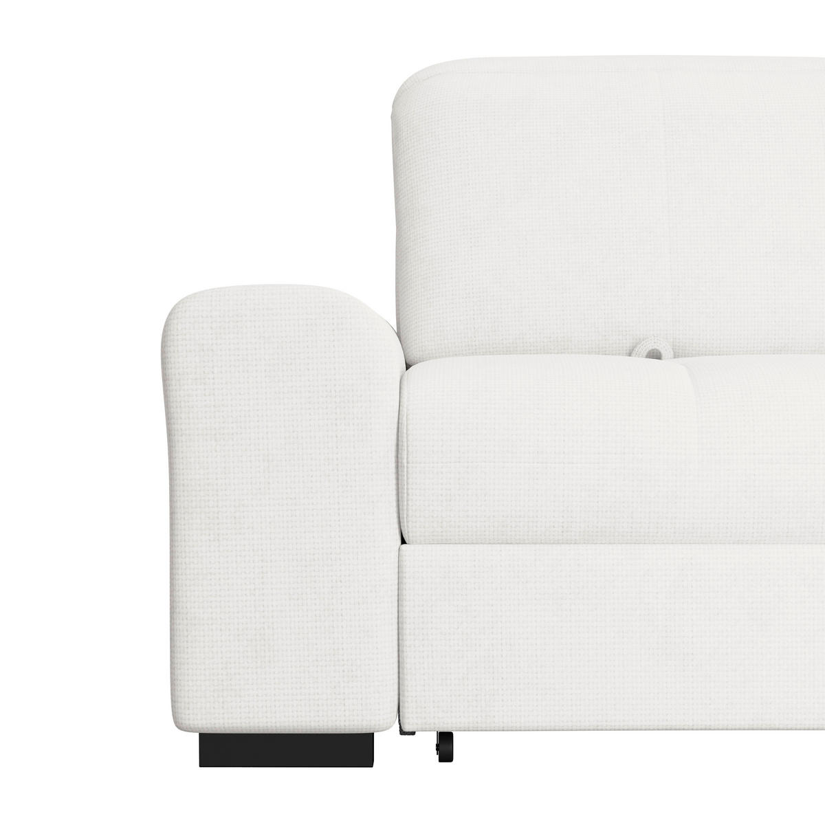 ECKSOFA Weiß Chenille Rücken echt, Kopfteilverstellung  - Schwarz/Weiß, KONVENTIONELL, Holz/Textil (286/203cm) - MID.YOU