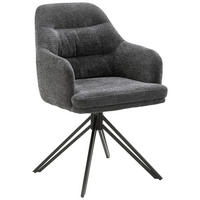 ARMLEHNSTUHL   Mikrofaser  - Anthrazit/Schwarz, MODERN, Textil/Metall (56,5/85,5/60cm) - MID.YOU