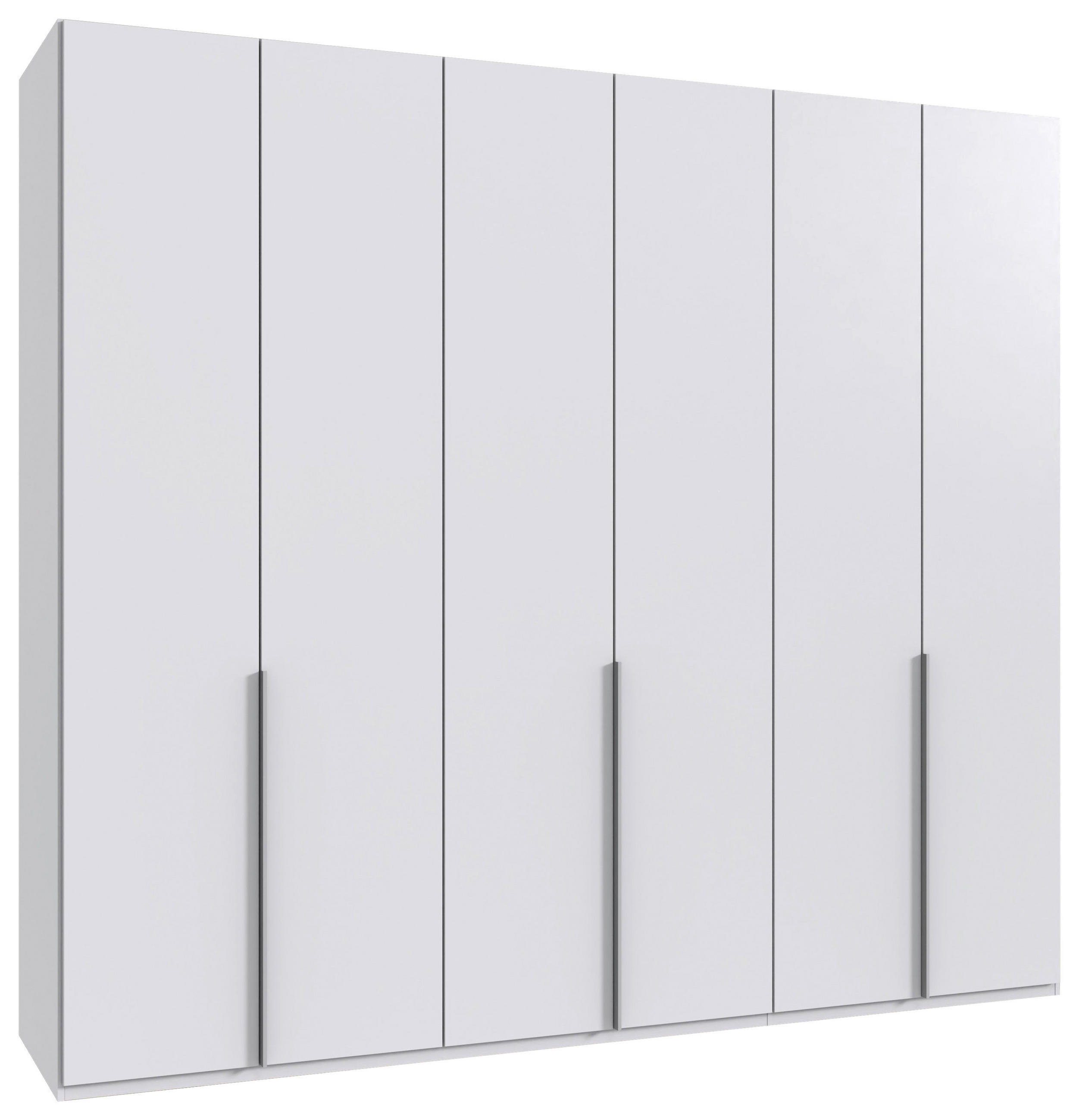 GARDEROB MED GÅNGJÄRN 270/236/58 cm 6-dörrar - vit/aluminiumfärg, Modern, metall/trämaterial (270/236/58cm) - MID.YOU