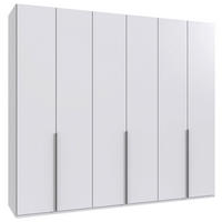 DREHTÜRENSCHRANK in Weiss  - Weiss/Alufarben, Modern, Holzwerkstoff/Metall (270/236/58cm) - MID.YOU