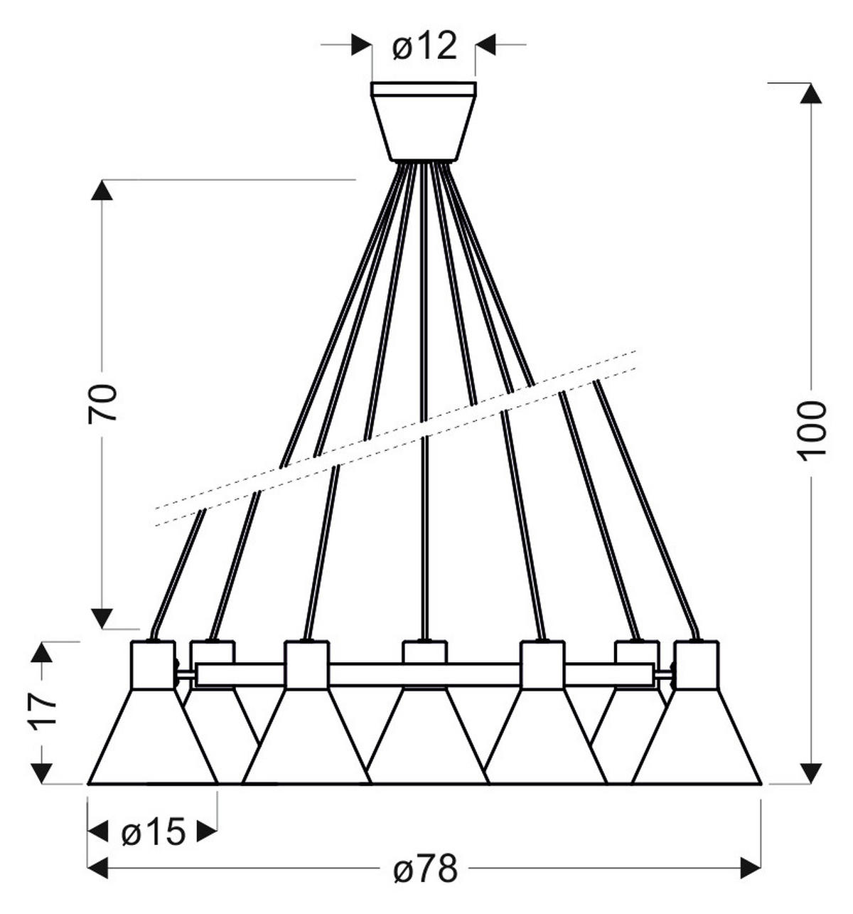 PENDELLEUCHTE More 78/78/100 cm   - Goldfarben/Schwarz, Design, Metall (78/78/100cm)