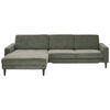 ECKSOFA in Cord Olivgrün  - Schwarz/Olivgrün, Modern, Textil/Metall (177/302cm) - Beldomo Style