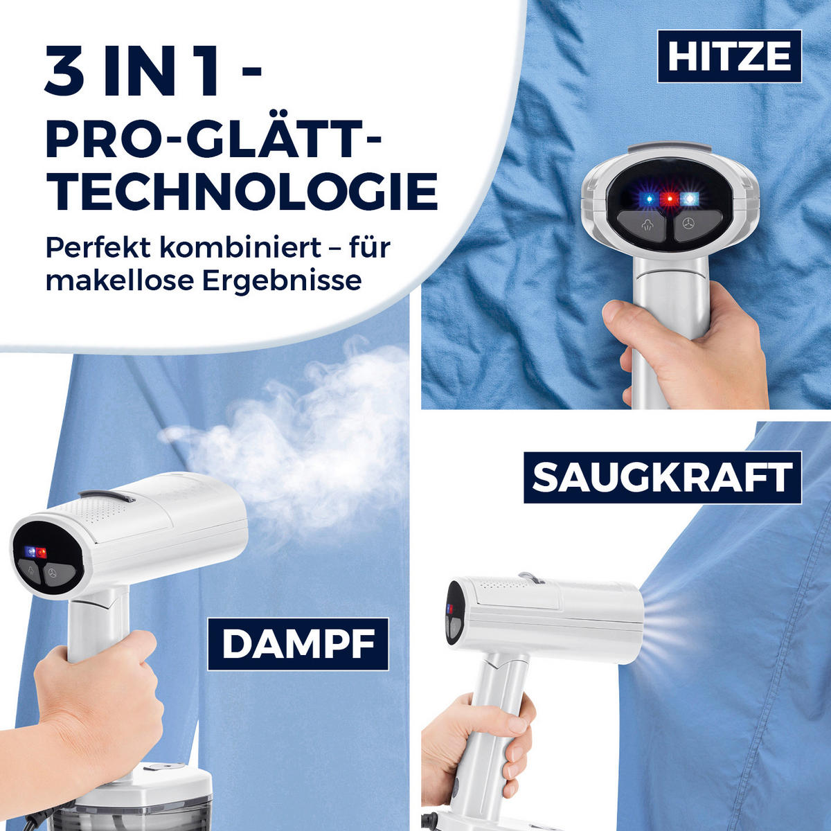DAMPFBÜRSTE AeroTech 4000  - Weiß, Basics, Kunststoff (24,5/11/14,5cm) - CLEANMAXX