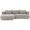 ECKSOFA FERRO Hellgrau Chenille  - Hellgrau/Schwarz, Design, Kunststoff/Textil (156/256cm) - Livetastic