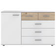 SIDEBOARD  in 130/83/41 cm  - Eichefarben/Alufarben, KONVENTIONELL, Holzwerkstoff/Kunststoff (130/83/41cm) - Carryhome
